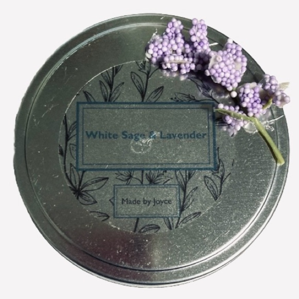 White Sage and Lavender Handmade Hand Poured Candle 4oz